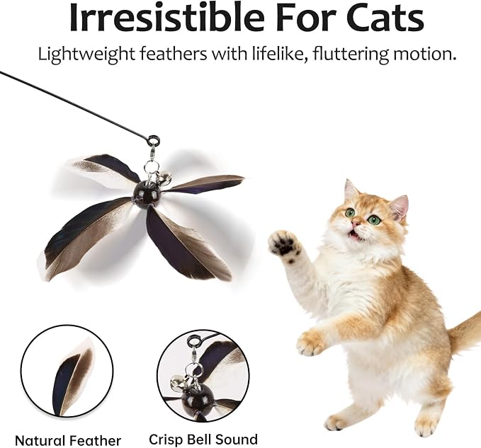 Juguete Interactivo Cat Wand para Gatos Interior 4 Piezas miniatura 3