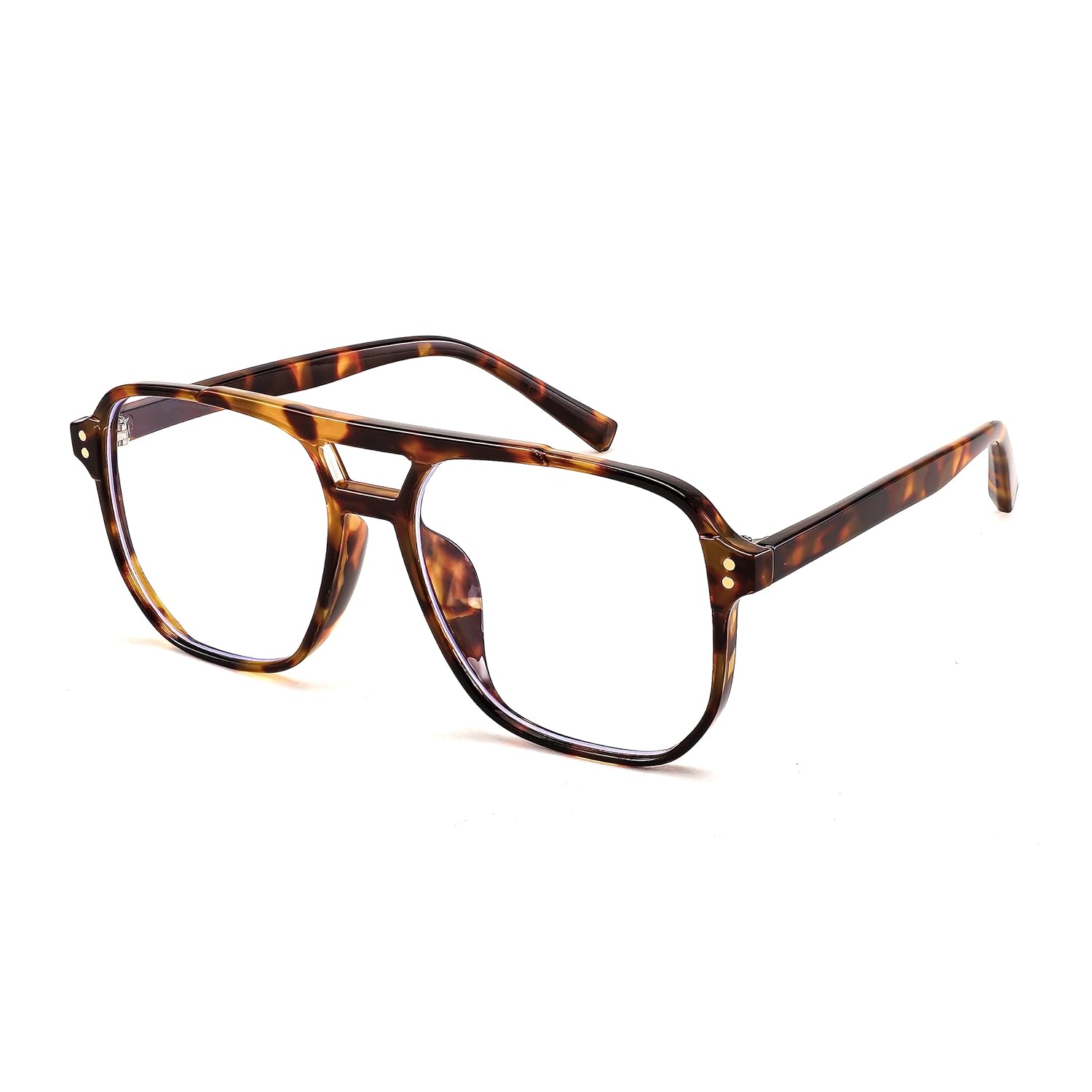 FEISEDY Blue Light Blocking Glasses Fake Nerd Clear Square Computer Lightweight Pilot Glasses Frame Oversized B2866