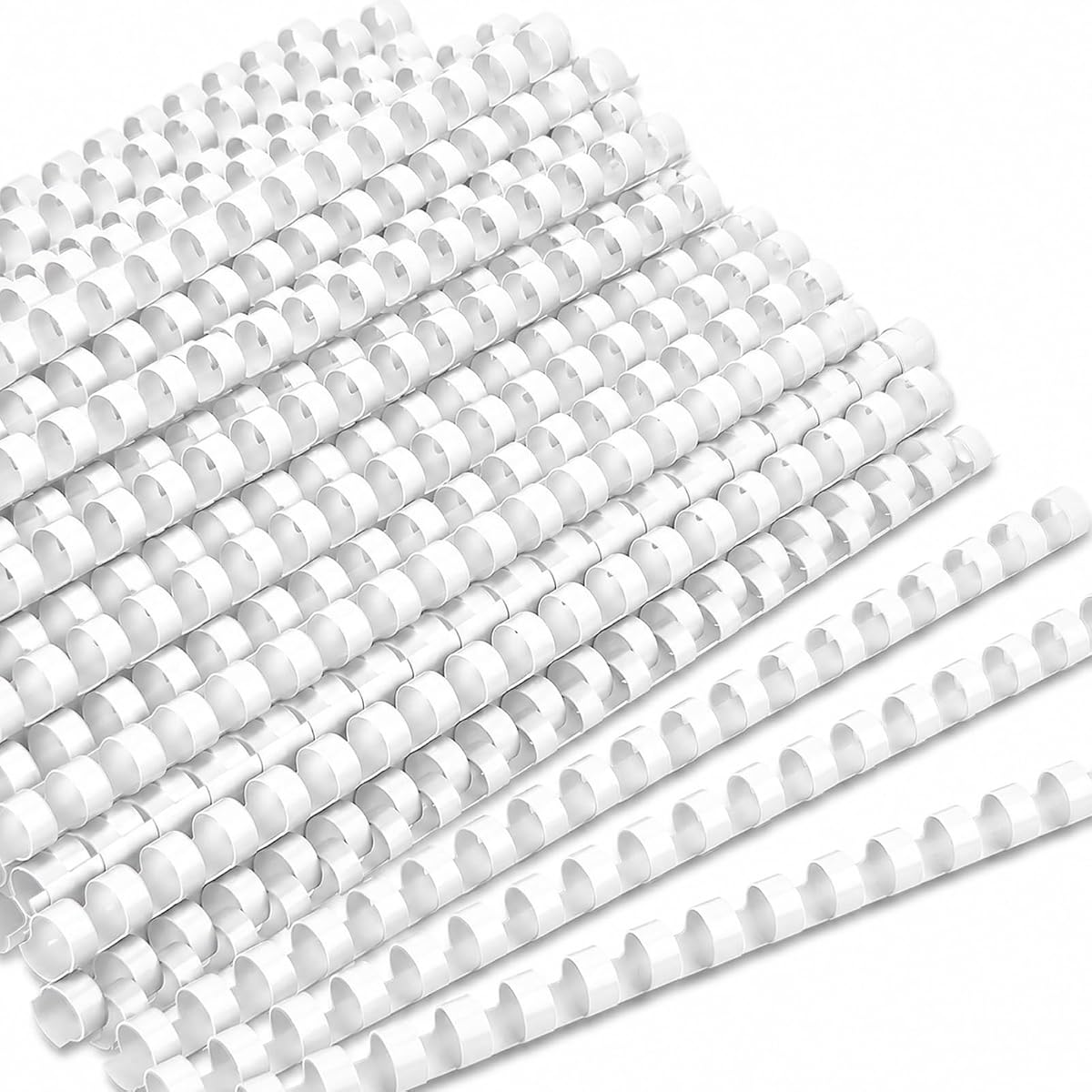 Maitys 300 Pcs Plastic Binding Combs Bulk 19 Ring Comb Spines Letter Size Spiral Binding for Notebook Calendar Picture (1/2 Inch,White)