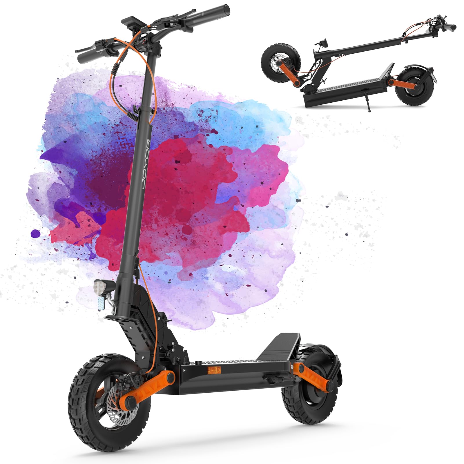 JOYOR E Scooter mit Straßenzulassung ABE, Maximale Reichweit 100km, 500W Motor Faltbarer Elektroroller, 10 Zoll E Roller