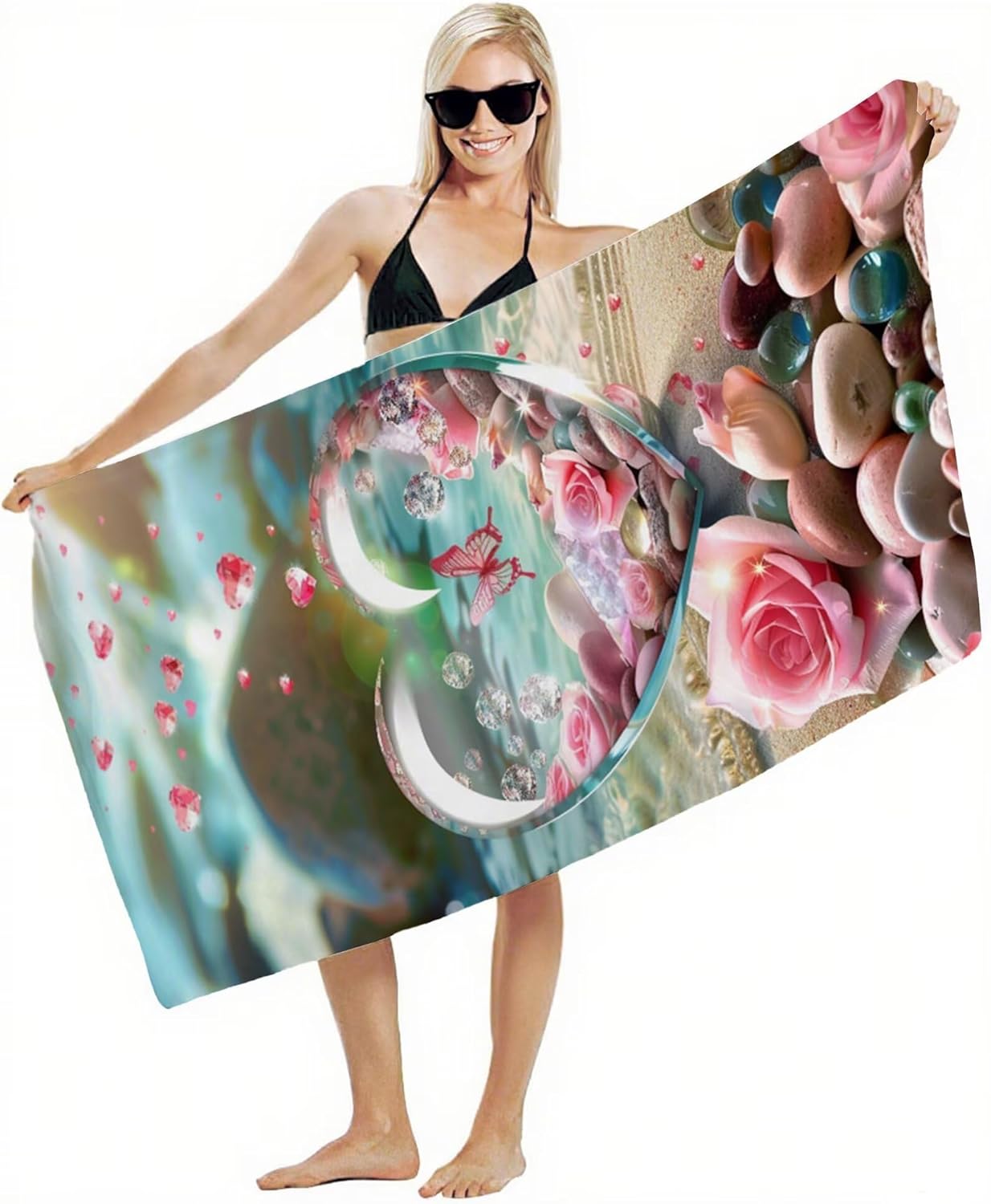 Beach Towel 90x180cm Bath Towels, Quick Dry Microfiber Towel, Sand Free, Super Absorbent, Lightweight, Compact Design, Towels for Bathroom Travel, Pool, Gym, Camping, Beach Vacation Essentials A2-25