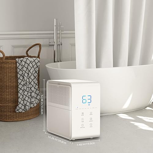 Miniatura 2 de Deshumidificador de 20-30 pintas para el hogar y el sótano habitación mediana con manguera de drenaje blanco