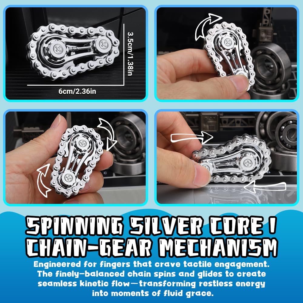 5 giocattoli fidget bluk, sensoriali Fidget Slider Ring Figette Cube Pad Finger Bike Chain Keyboard per calza di Natale Stuffers stress ansia Goodie Bag regalo per adolescenti adulti