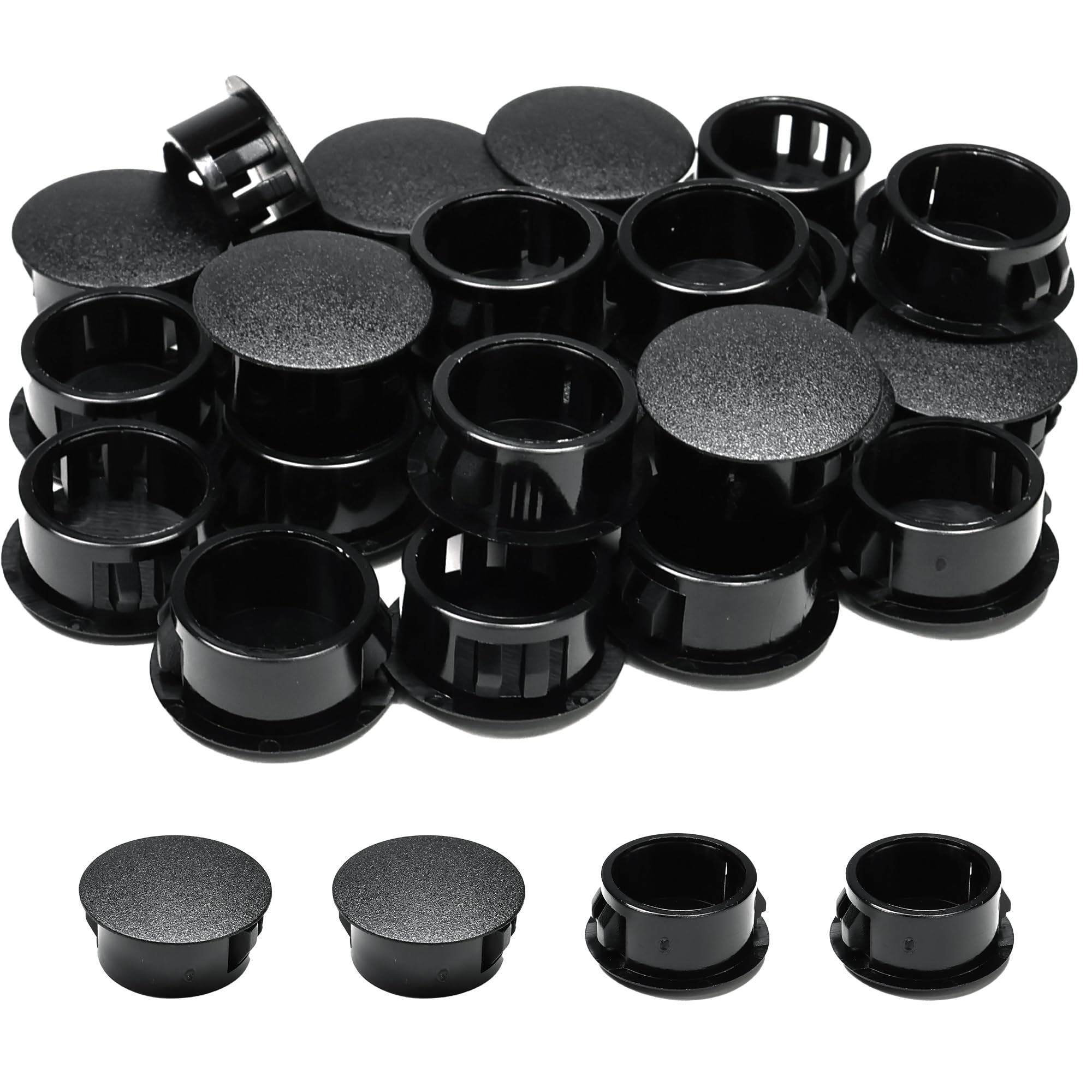Plastic Hole Plugs, Snap Lock Panel Flush Door Screw Shelf, Round Drill Covers for Cabinets and Furniture