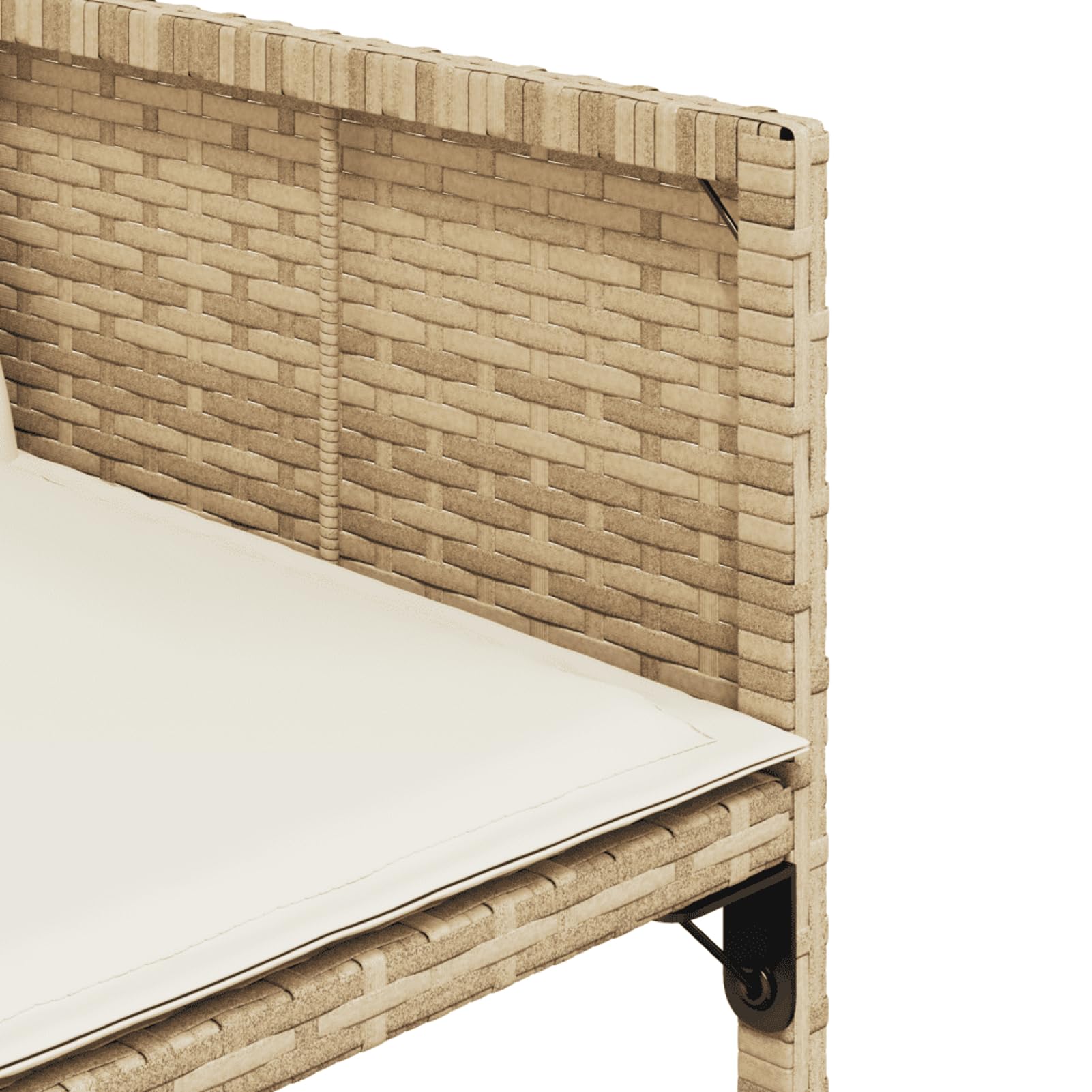Gecheer Set da Pranzo Giardino 11 Pezzi, Sedie Ribaltabili con Cuscini Spessi in Polyrattan Beige, Arredo da Esterno Salvaspazio per Pranzo all'Aperto