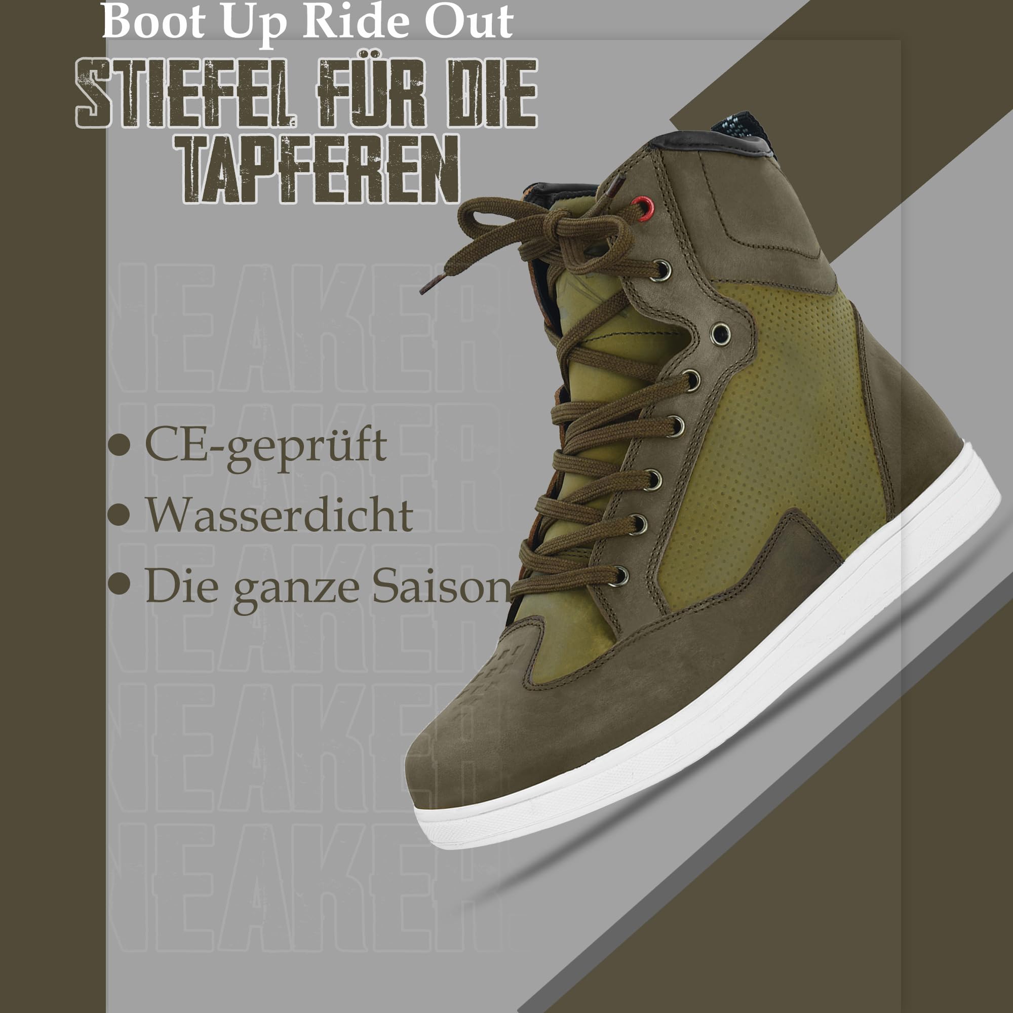 Motorradschuhe für Damen und Herren schützende Fahrschuhe mit verstärktem Knöchelbereich rutschfeste Sohle