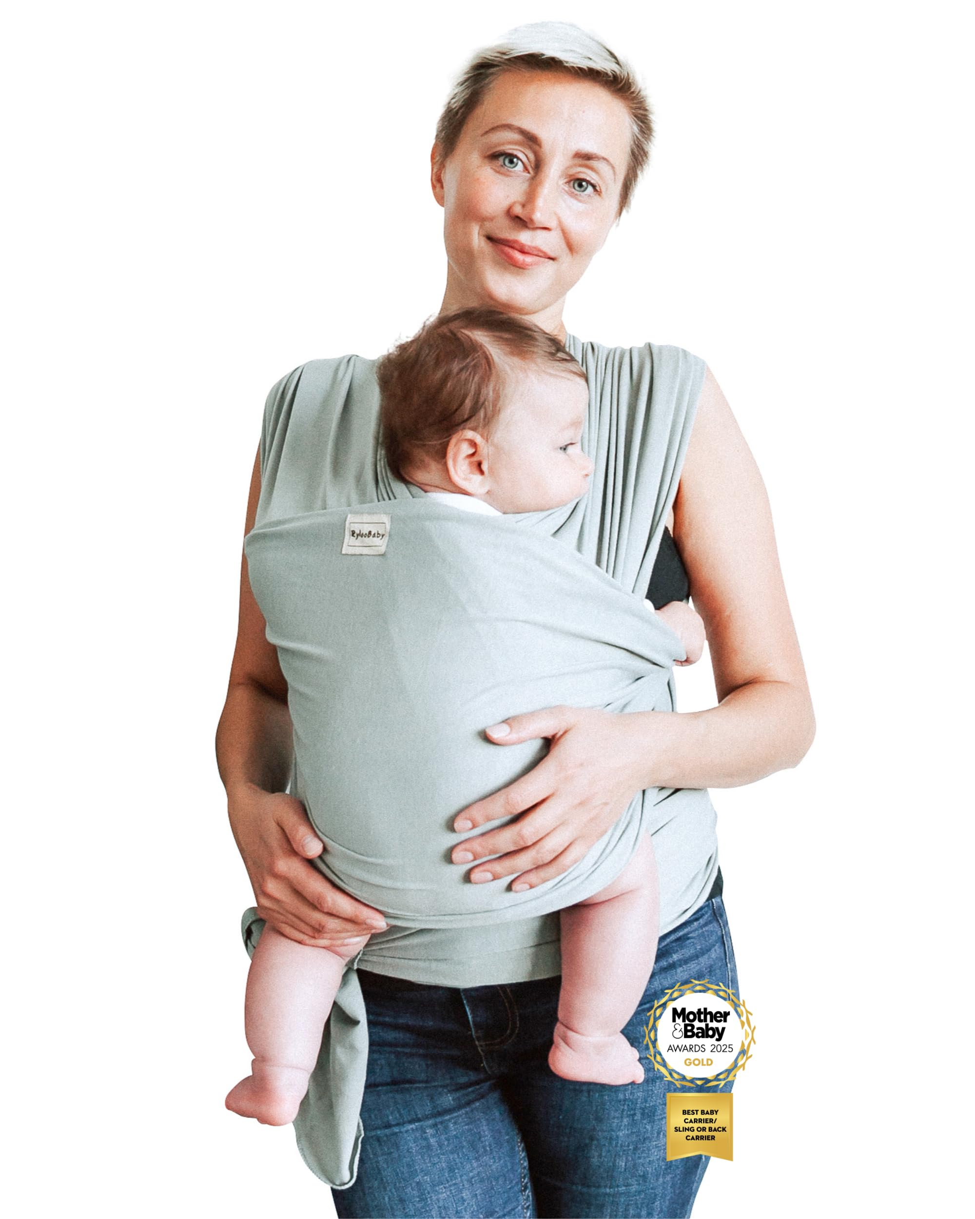 Baby Sling Wrap Newborn to Toddler Carrier 7-35lb - Soft Stretchy Baby Wrap Sling - Safety Tested - Hands-Free Baby Wrap Carrier - Newborn Sling (Sage)