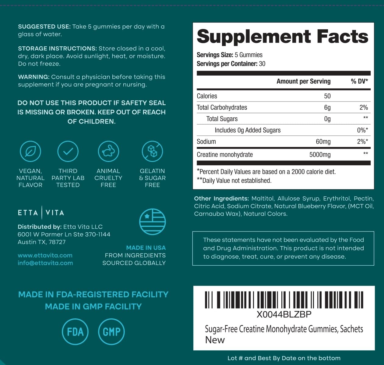Sugar-Free Creatine Gummies for Women and Men (5g Per Serving), 150 Chews — Amazon image 9