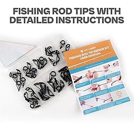 OJYDOIIIY Fishing Rod Tip Repair Kit, 30 Black Pole Tips with Repair Instructions