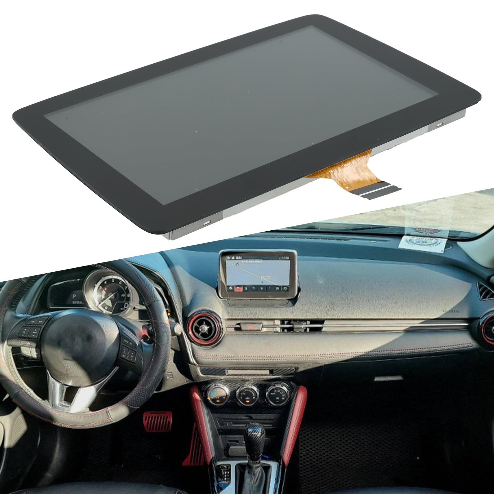 ReachMall Écran LCD 7" pour Mazda CX-3 MX-5 Radio Nav Monitor TM070RDZ38 ABS Verre Métal Résistant à l'usure Installation directe Écran de voiture Mise à niveau