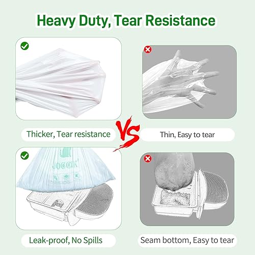 Miniatura 4 de Bolsas de repuesto para cajas de arena con cordón compatibles con robot, resistentes y autolimpiantes, bolsas de repuesto (100 unidades)