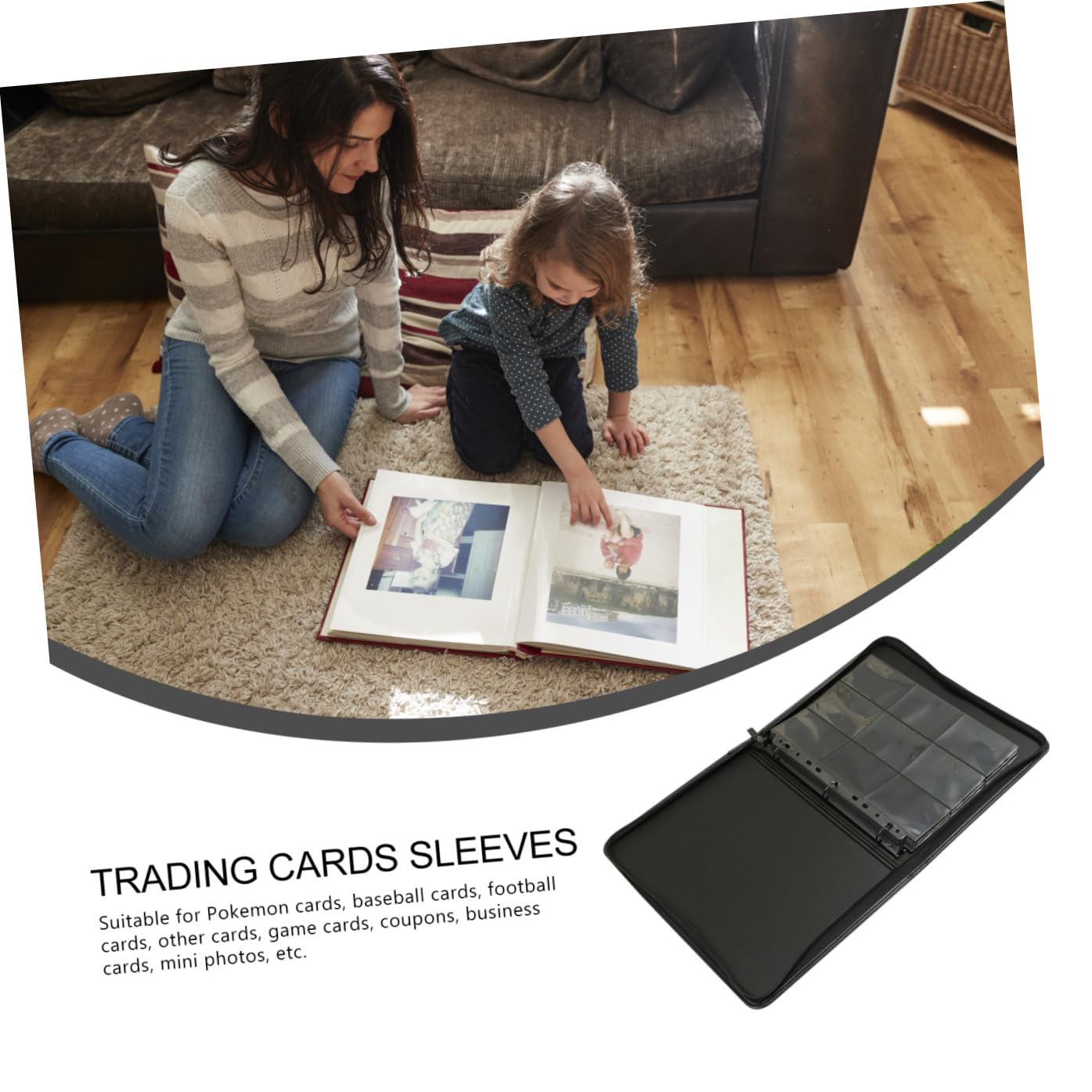 Álbum de Cartas Coleccionables de 9 Bolsillos con 360 Fundas Negro