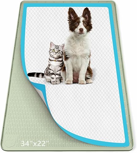 Miniatura 24 de Soporte para orina para perros, tapete de silicona para orina de 40 x 28 pulgadas, a prueba de fugas, borde alto, sin derrames, soporte para