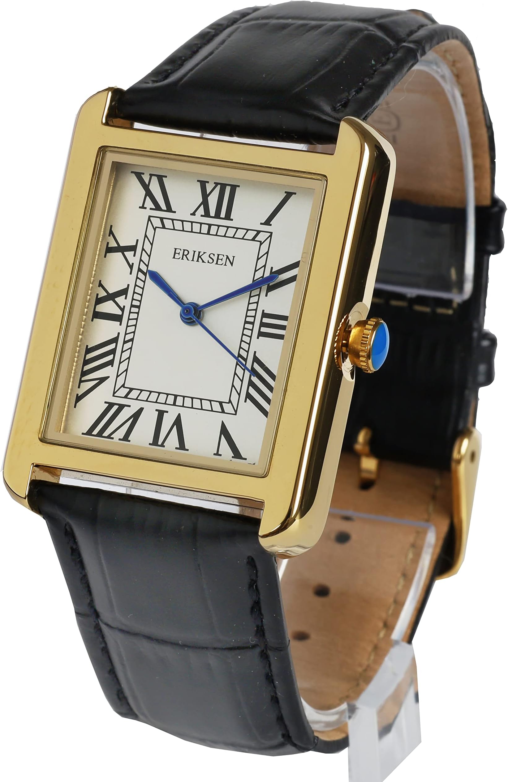Mens Vintage Retro Rectangular Gold Analog Quartz Dress Watch CMGBLK