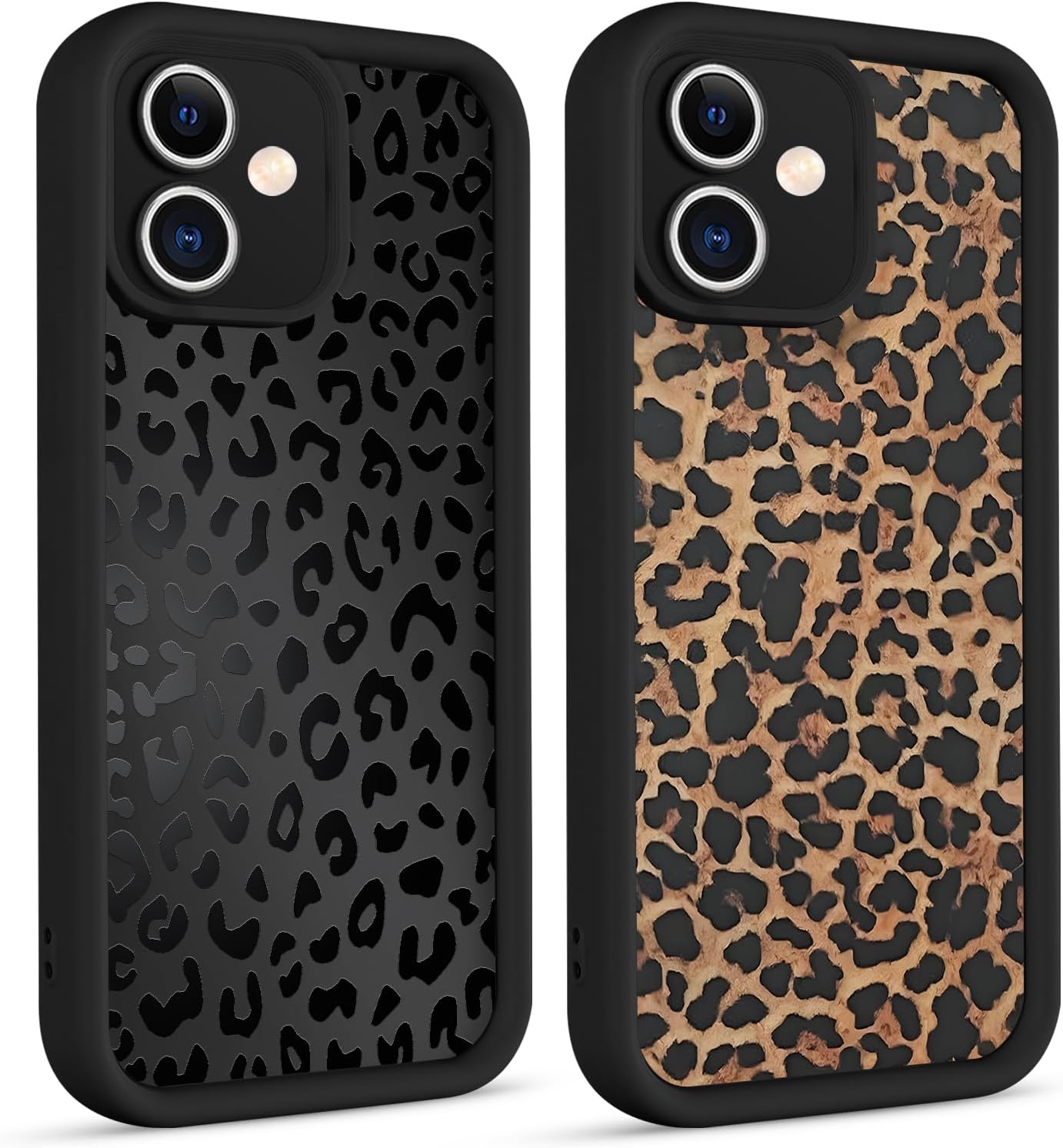 Hülle für iPhone 17 6,3'', Leopard Muster Design, Schwarz