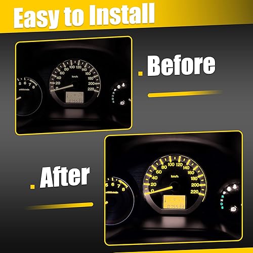 Miniatura 7 de X AUTOHAUX 5pcs DC 12V 1.2W T5 Dashboard Light Blub Amarillo para Coche Interna con Twist Socket