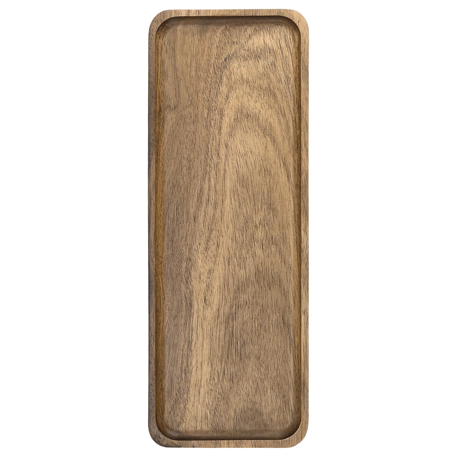 Juego de 3 bandejas de madera rectangulares de madera de acacia, 29 x 10 cm, bandeja decorativa pequeña, bandeja decorativa de madera, bandeja decorativa rectangular