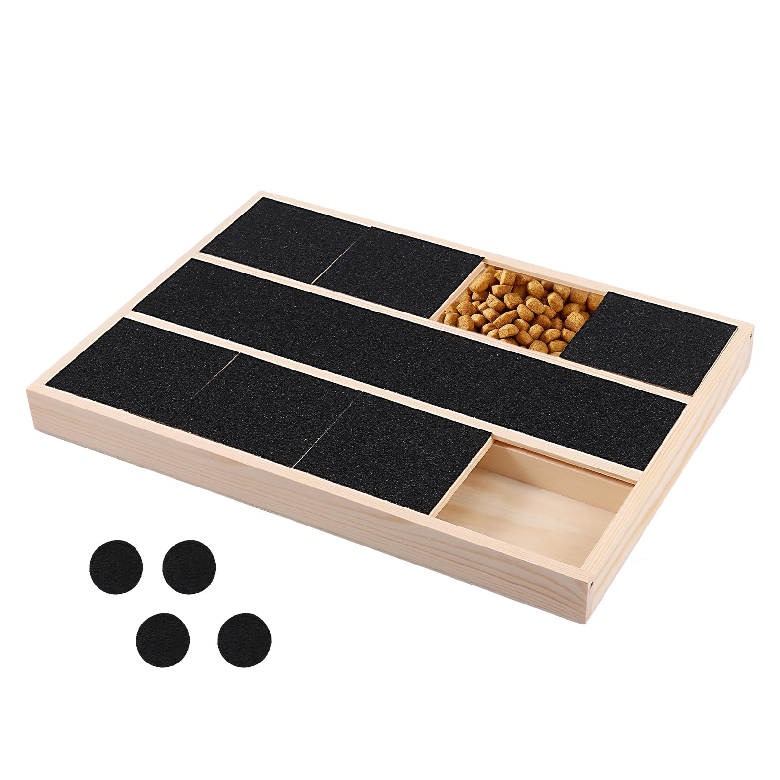 YLMFTNU Dog Nail Scratching Board with Snack Box, Wood Stress Free Dog Nail Scratch Pad, Practical Puppy Claw Grooming Tool for Breeds Large and Small