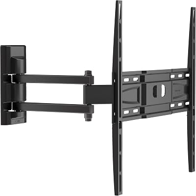 Meliconi CME EDR 400 – Supporto TV a parete con doppio braccio per Ruotare e Inclinare, per Tv a Schermo Piatto da 40 a 55”, VESA 200-300-400, Facile Montaggio, Portata 25 kg, Made in Italy