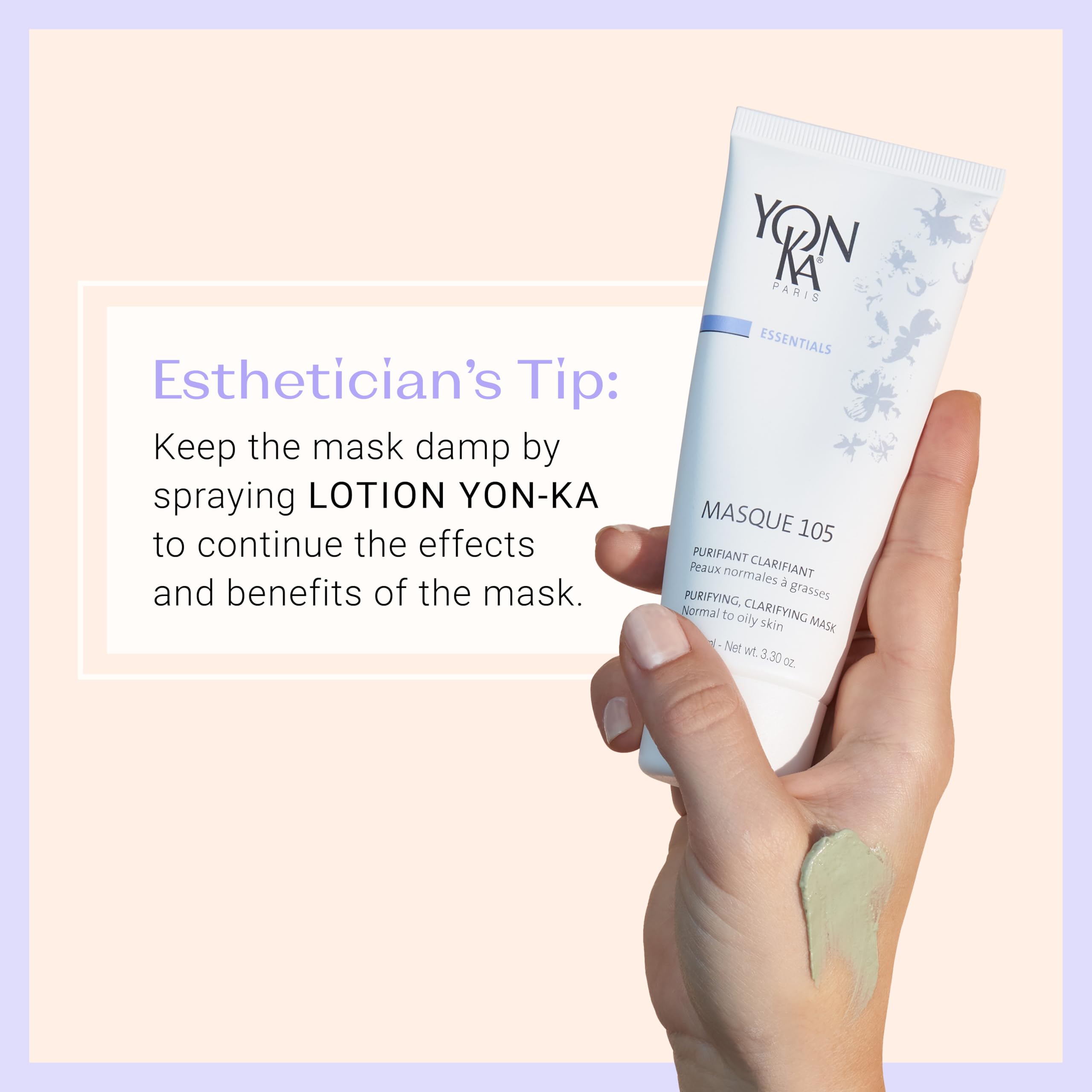Masque105 Gesichtsmaske Yonka 75ml - Für Trockene Oder Empfindliche Haut - Entgiftende Tonerden, Reinigende Ätherische Öle - Reinigt, Absorbiert Talg, Verkleinert Poren - Bei Akne - Wasser Abspülen