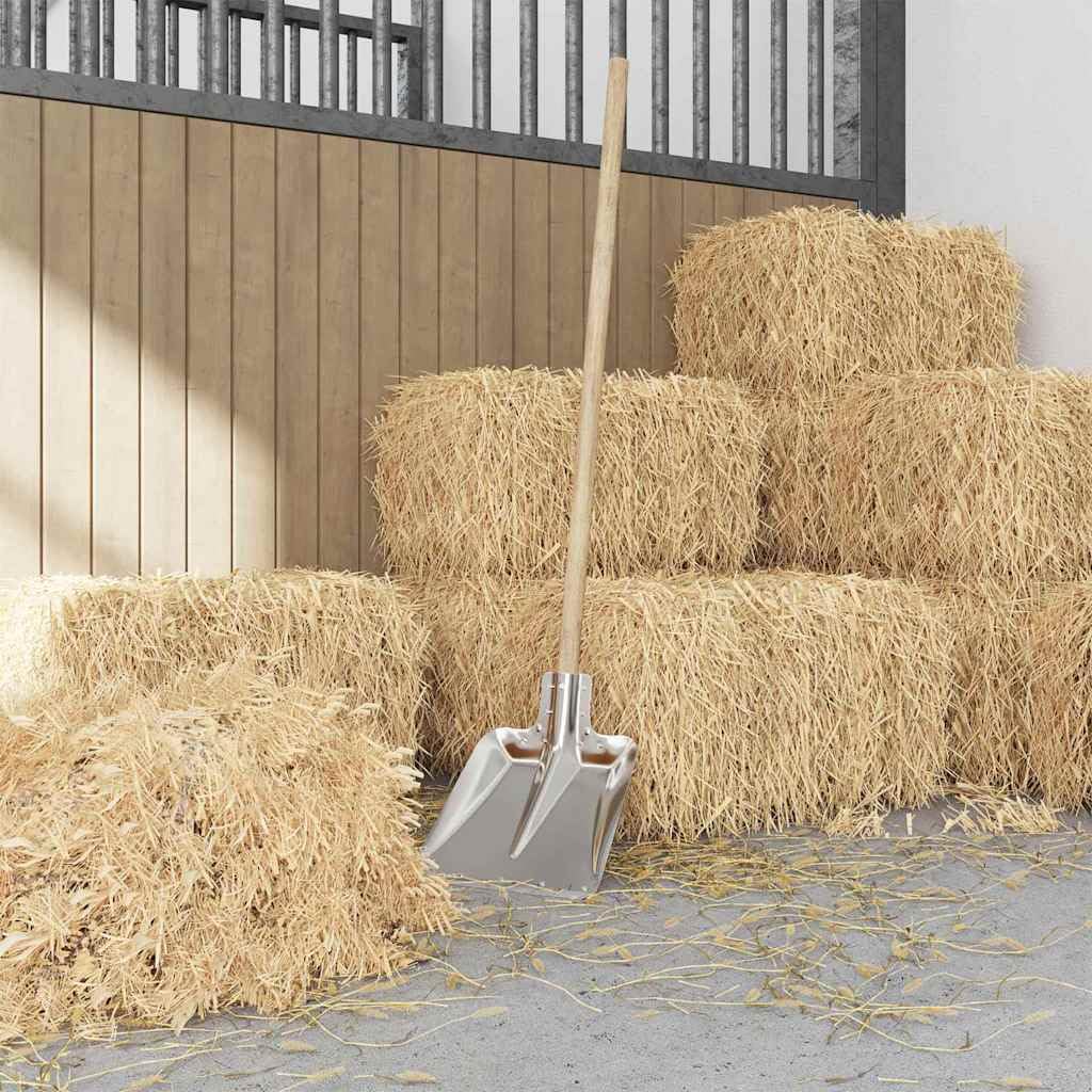 Pala de aluminio plateado 43 x 32,5 cm, 4 unidades, pala de jardín para tierra, arena, grava, compost, césped, jardinería, limpieza de nieve, versátil, resistente, resistente a la corrosión