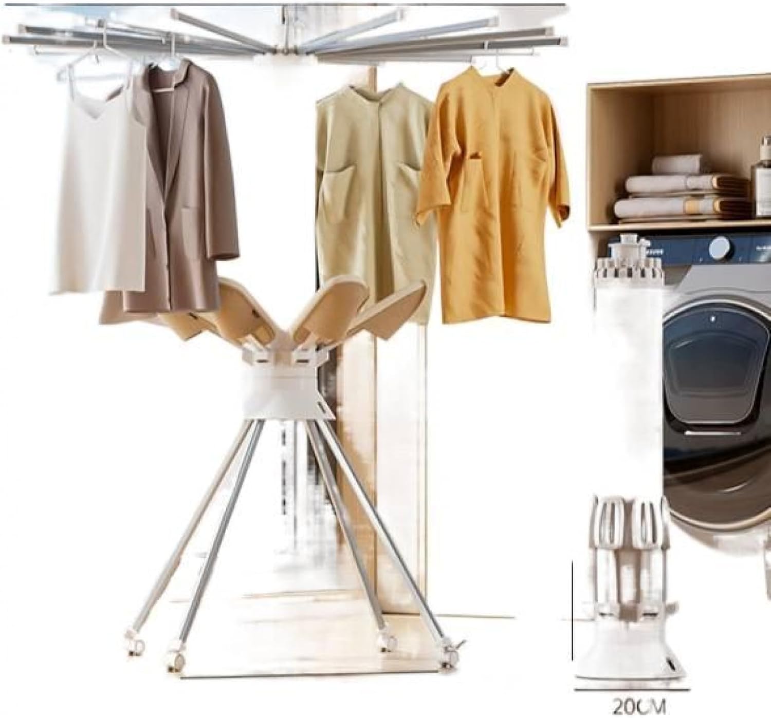 360 Degree Rotating Octopus Clothes Drying Rack, Foldable Floor Standing, 8-Arm Design for Balcony and Bedroom