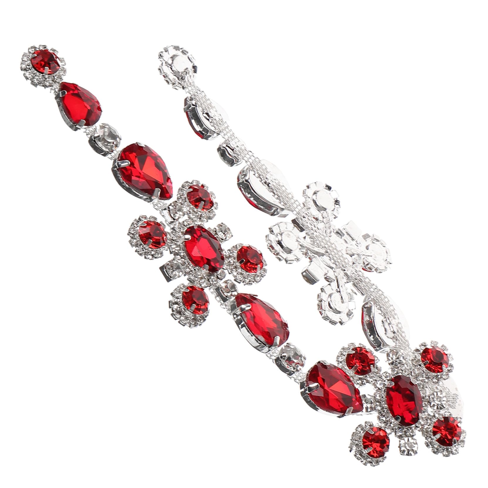 Aplique de gemas rojas PRETYZOOM en aleación y cristal para decorar bolsos y ropa