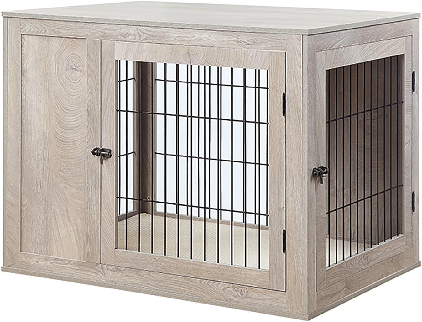 Heavy Duty Dog Crate Table with 2 Doors Dog Crate Furniture Chew-Resistant Dog Kennel Dog House Indoor with Double Doors for Medium/Large/Small Dog Indoor Modern Kennel. ( Color : 2 , Size : 104x72x80