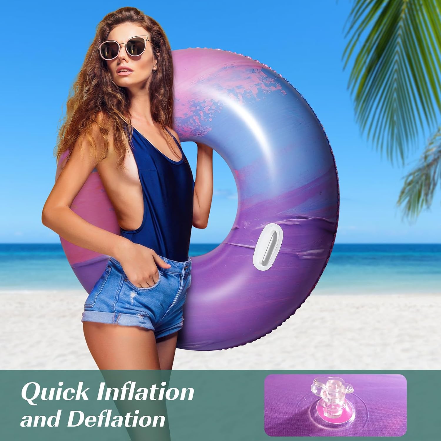 Pool Floats, Inflatable Pool Floaties for Adults | Inflatable Swim Tube Raft, Pool Floaty Swim Rings Party Decorations Fun Pool Toys Summer Beach Lake River