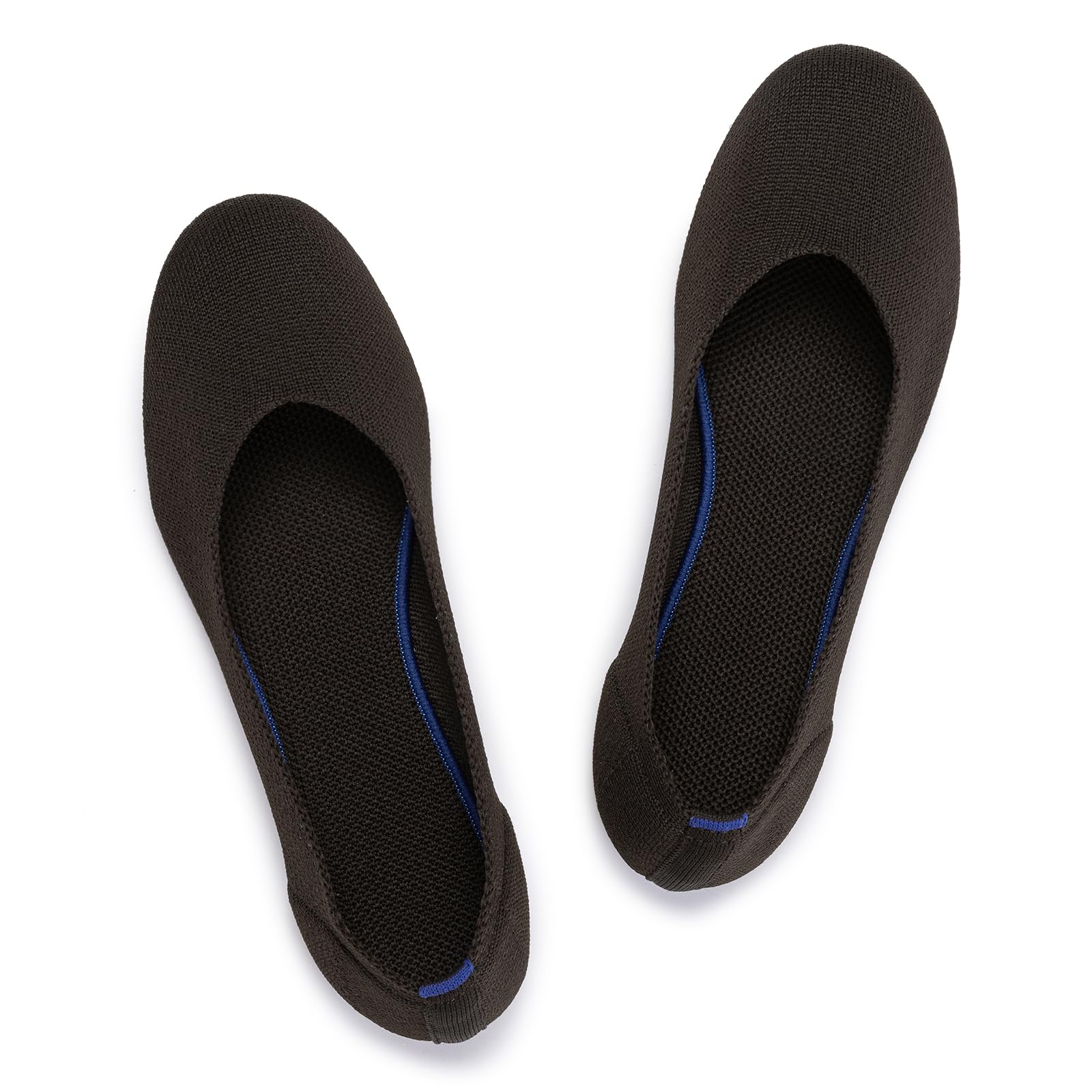 Frank Mully Women’s Ballerina Shoes, Slip-On Knit Dress Shoes, Pumps, Round Toe Ballet Flats