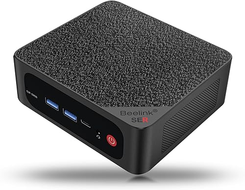 Beelink Mini PC SER5 MAX, procesador AMD Ryzen 7 5800H, mini computadora con 16G DDR4 RAM500GB M.2 NVMe 2280 SSD, 4K FPSpantalla tripleWiFi