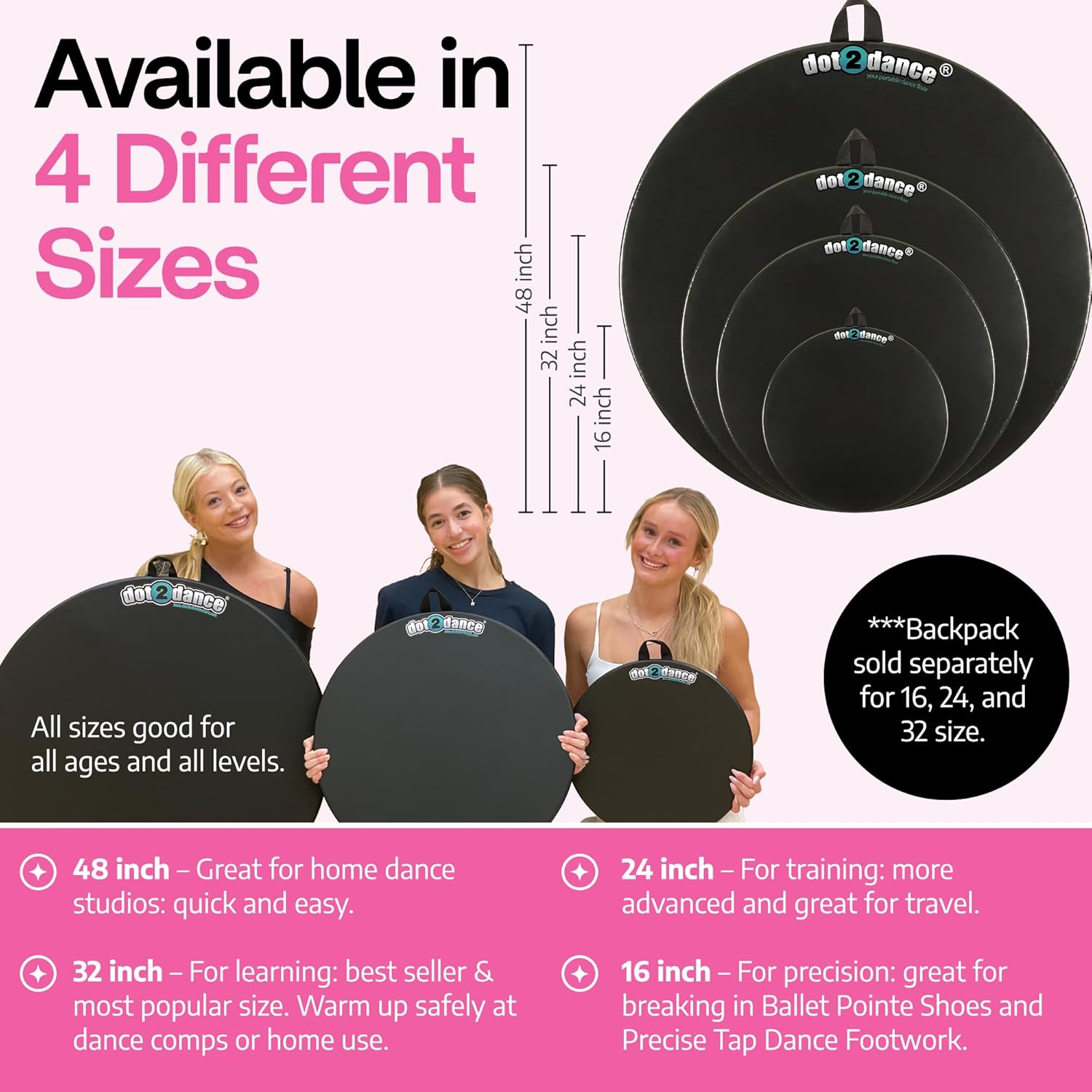 Brand Portable Dance Floor,Marley Flooring Ballet Training Equipment,Turning Boards for Dancers & Figure Skating Practice Mat,Practice Pirouette,USA Made