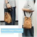 PATIKIL Camera Lens Pouch, L Size Drawstring Lens Case Flannel Camera Lens Handbag Camera Bag with Adjustable Shoulder Strap for DSLR Camera Lens, Yellow