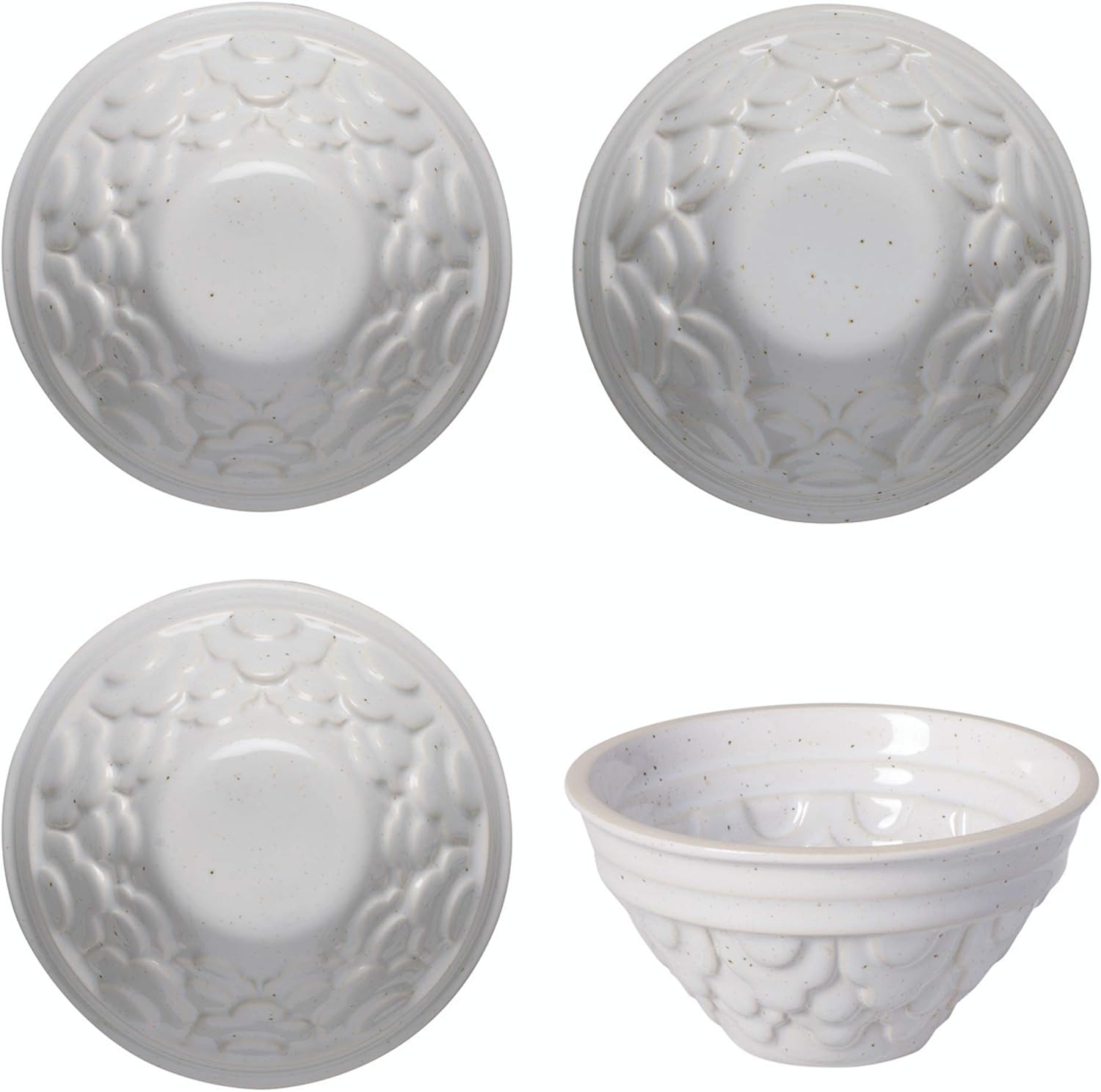 Casafina Ceramic Stoneware 5" Set Of 4 Individual Cake Pans - Fattoria Collection, White | Microwave & Dishwasher Safe Dinnerware | Food Safe Glazing | Restaurant Quality Serveware