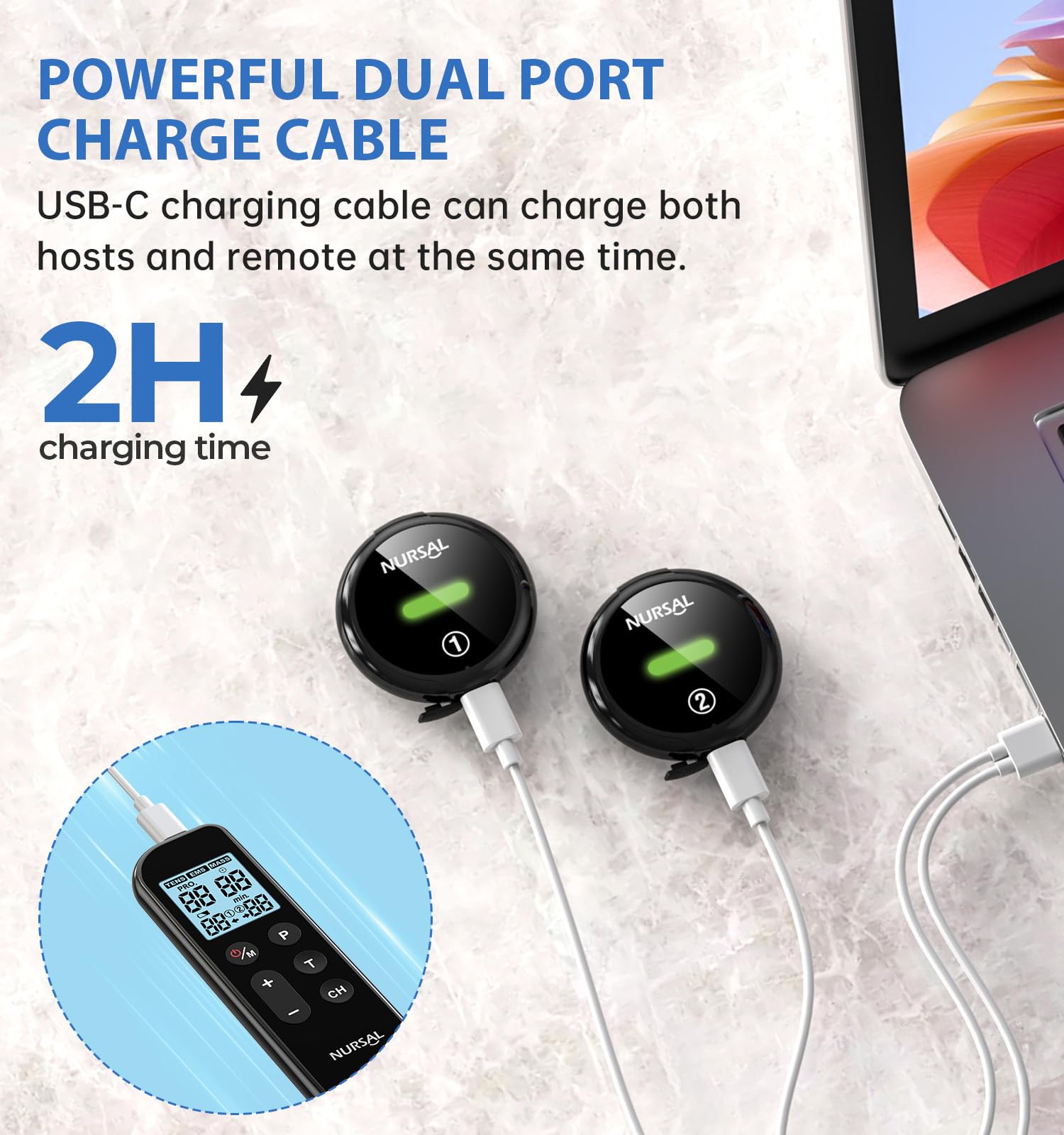NURSAL Wireless TENS Unit Muscle Stimulator, Dual Host TENS EMS Machine for Pain Relief, 18 Modes 20 Intensity Remote Control Pulse Physical Electrotherapy for Back Shoulder Pain (2 Pads) — Amazon image 8