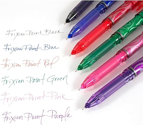 Miniatura 7 de PILOT FriXion Point bolígrafos de tinta de gel borrables y recargables punta extrafina tinta negra paquete de 3 31578