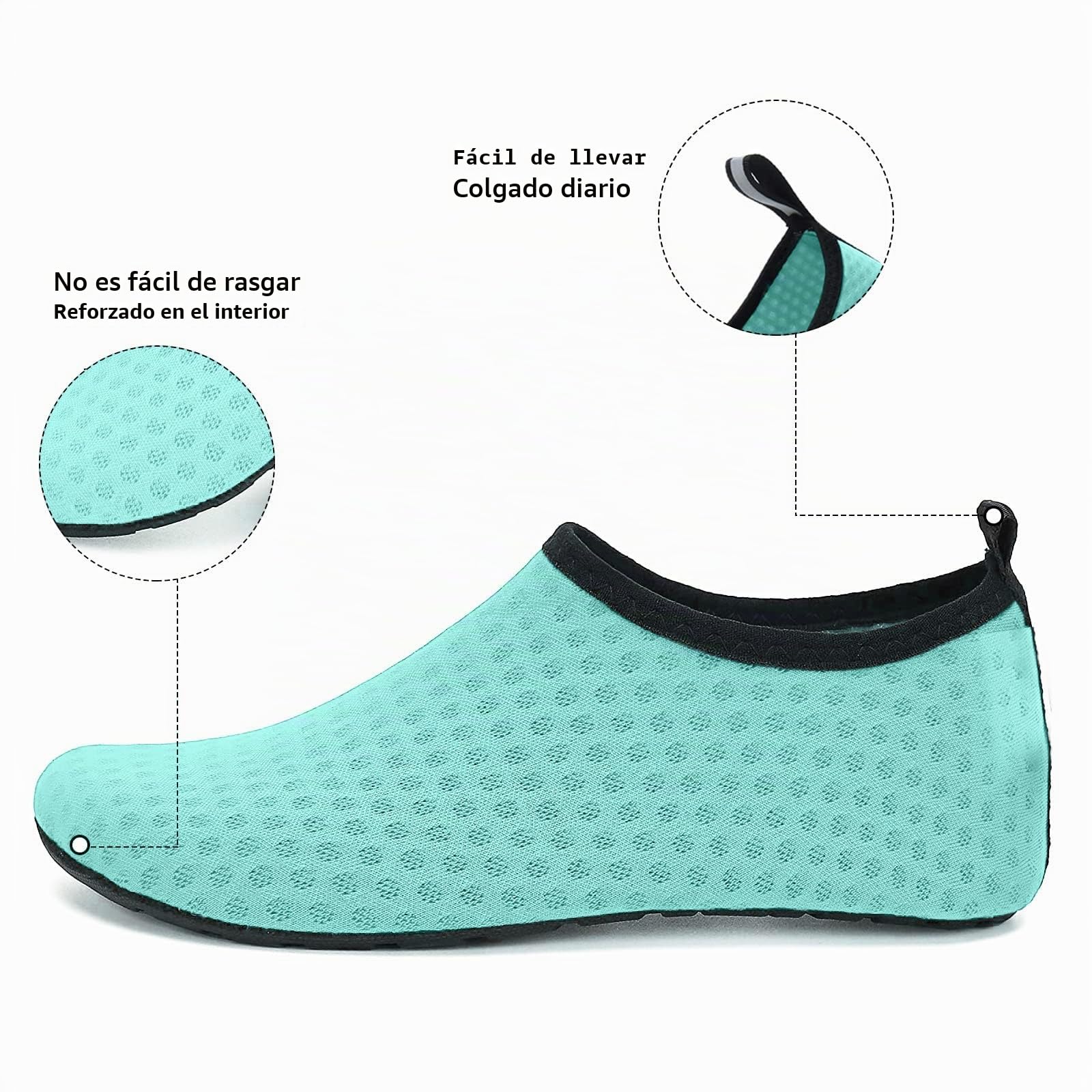 Zapatos de Playa, Zapatos de Baño Antideslizantes con Suela Blanda y Color Sólido, Escarpines Deportivos para Paseo en Playa Buceo Snorkel Kayak Surf