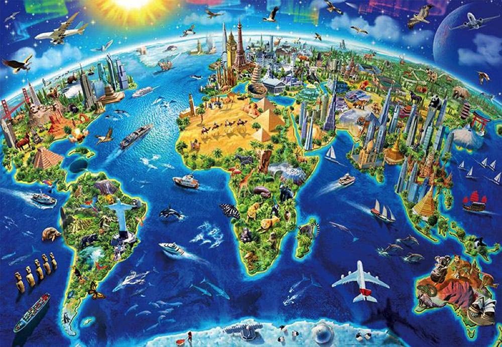 Educa - World Symbols, Puzzle 1000 Pieces Miniature, Measures: 46 x 30 cm, Includes Glue Fix Puzzle to Hang it Once Finished, from 14 Years (19036)