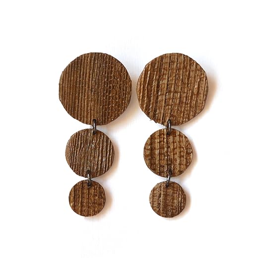 Brinco Decrescente de Fibra de Banana - Biju Eco-Friendly - Jóia e Acessório de Beleza Feminina, VEGANO e Artesanal