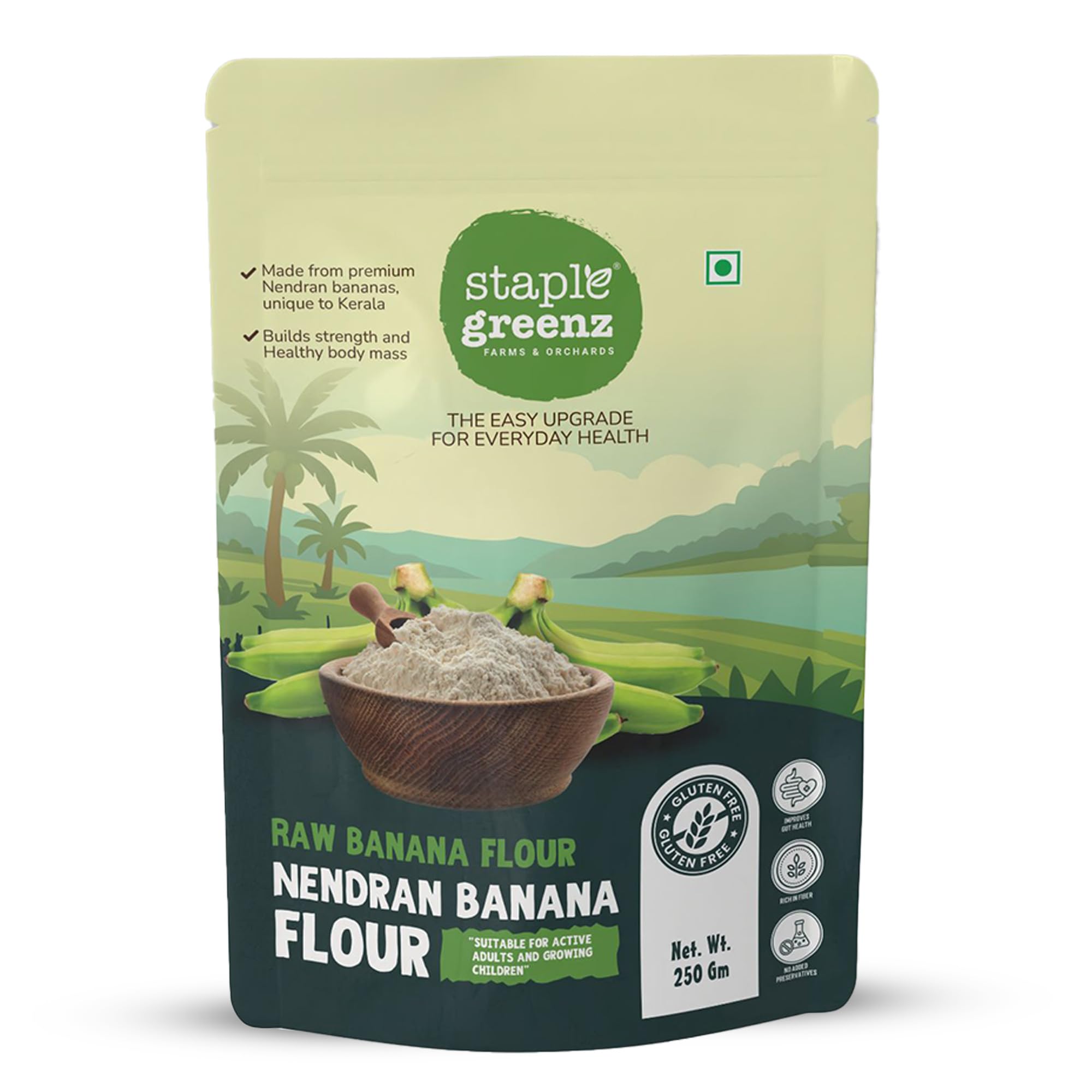 StapleGreenz Raw Banana Flour (Nendran banana flour) | 100% Natural and Vegan| Kerala Green Nendran Banana | No Added Colors, Flavors and Preservatives | 250g-image-4