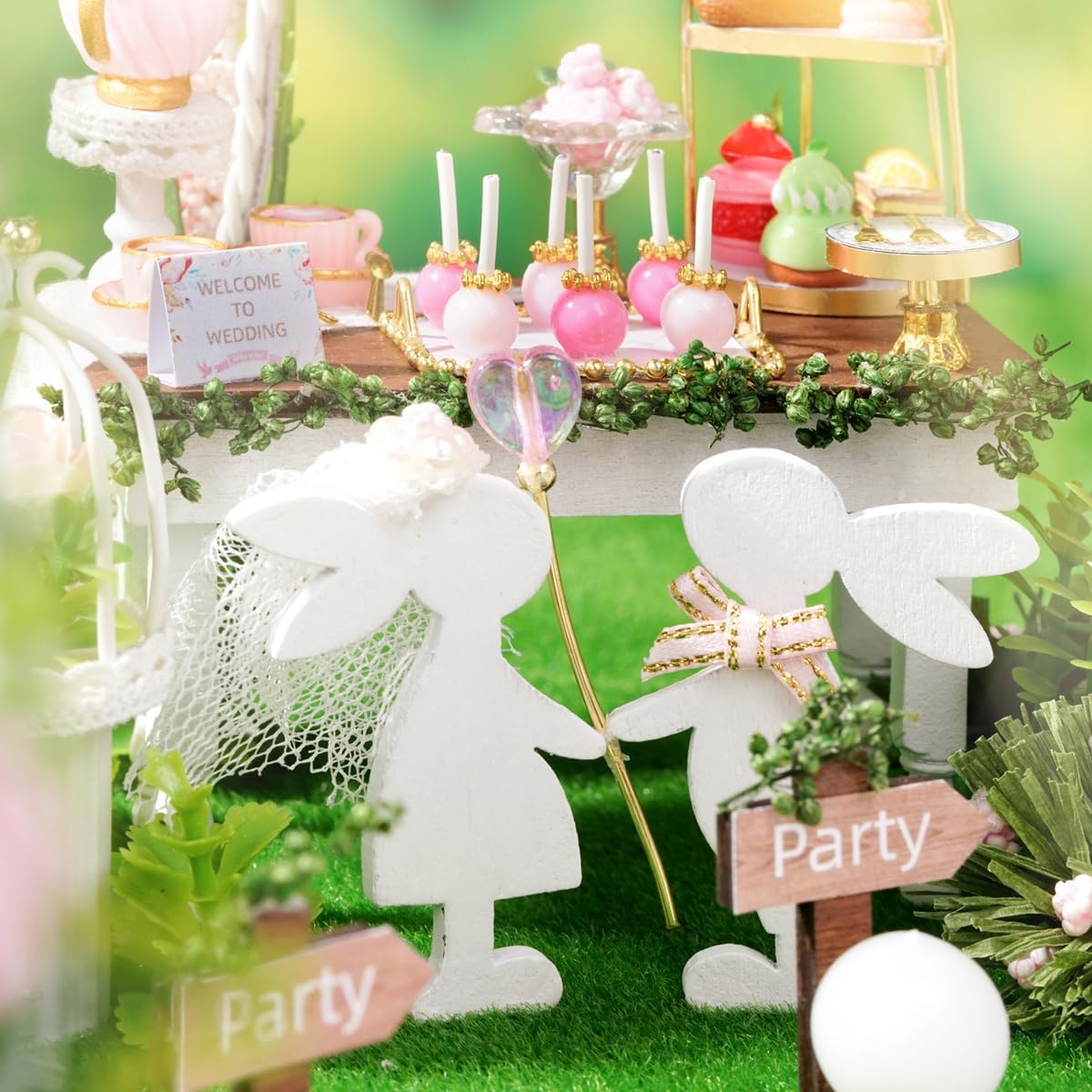 MAGQOO DIY Miniature Dollhouse Kit with Furniture 1:24 Scale Creative Room Mini Wooden Doll House Accessories DIY Miniature House Kit (Meet to The Love) - Image 6