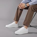 ANALEAF Men's Fashion Sneakers Casual Dress Shoes | Perforated Breathable Upper, Non-Slip Textured Rubber Outsole, Reinforced Tongue Lining, Clean Versatile Silhouette