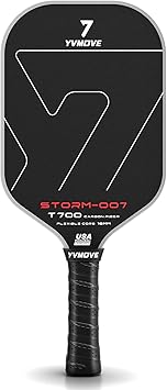 YVmove USAPA Approved Raw Carbon Fiber Pickleball Paddle, 16mm Thermoformed Pickleball Racket with High Spin & Extended Grip, Professional Pickleball Paddle for Control and Power
