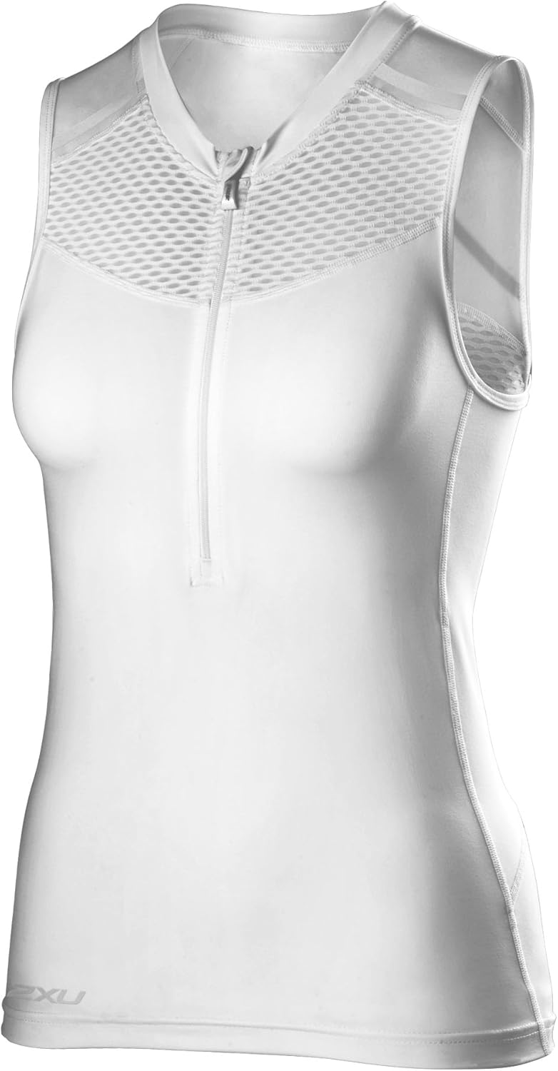 2XU Women's XTRM Compression Tank Top, XLarge, White/White Amazon.co