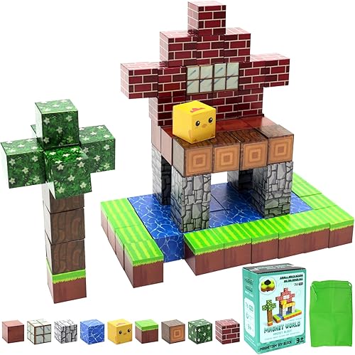 Bloques de construcción magnéticos 76 piezas para niños, cubos magnéticos 3D, juguete educativo STEM, juego de construcción creativo para niños y