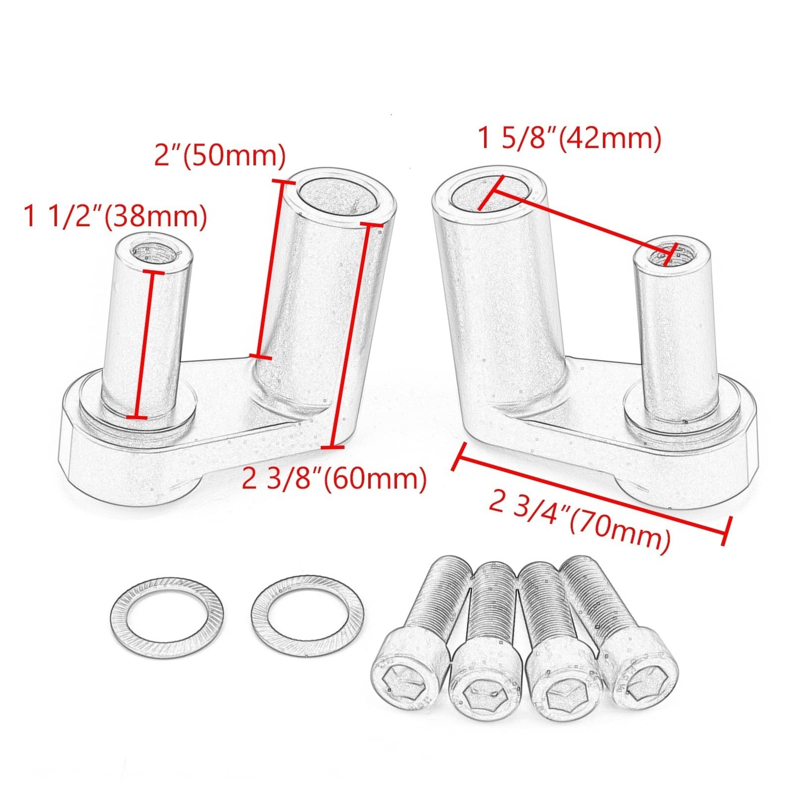 Motorfietsstuurverhoger Voor BMW R1200RT R1250RT R 1200 RT R 1250 RT 2014-2019 Stuur Risers Bar Klem Verlengen Adapter stuur Riser Kit 1.625 Stuur motorfiets riser