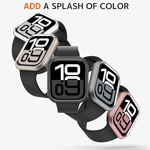 Miniatura 6 de NINKI Funda protectora delgada de aluminio para Apple Watch 11 de 1.654 in 2025 y serie 10 de 1.654 in 2024, sin protector de pantalla Funda