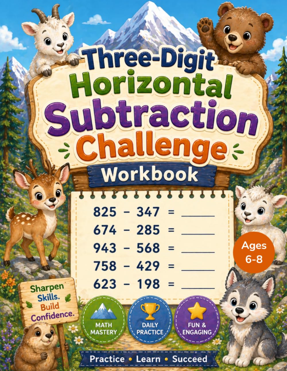 Three‑Digit Horizontal Subtraction Challenge Workbook: Master Horizontal substraction with Clear, Structured Subtraction Practice