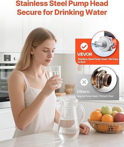 Miniatura 35 de VEVOR Bomba de recirculación de agua caliente, 93W, Bomba de circulación de agua de 110V, Bomba de circulación, Rosca G de 3/4 ″ a adaptador