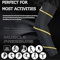 Vista 6 de Juego de 2 mangas de compresión acolchadas en el codo y en el antebrazo, para soporte y protección